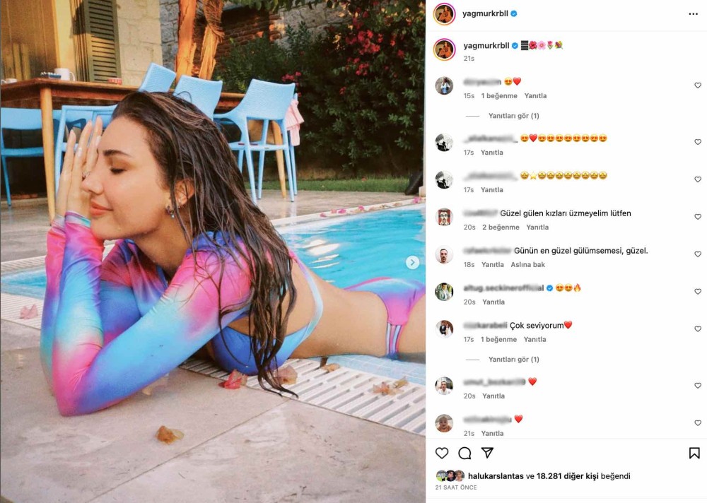 burce yagmur karabal in havuz paylasimi sosyal medyada yogun ilgi gordu